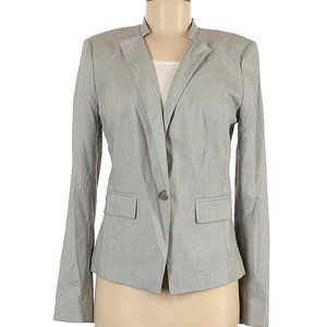 HALOGEN size 8 gray viscose stand up collar jacket blazer in excellent condition
